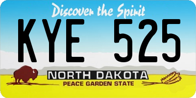 ND license plate KYE525