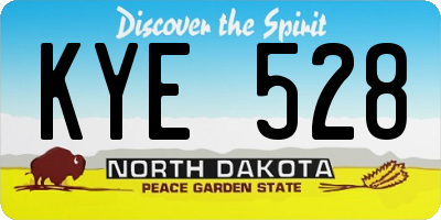 ND license plate KYE528