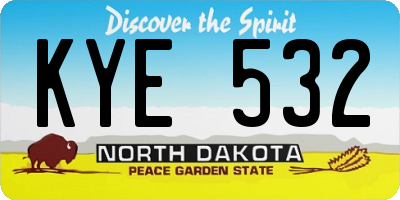 ND license plate KYE532