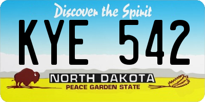 ND license plate KYE542