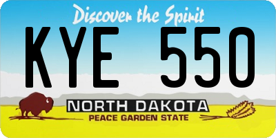 ND license plate KYE550