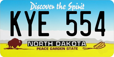 ND license plate KYE554