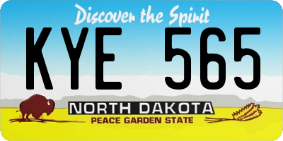 ND license plate KYE565