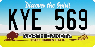 ND license plate KYE569