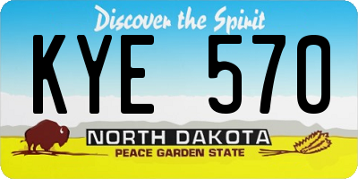 ND license plate KYE570