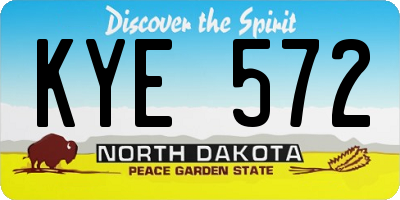 ND license plate KYE572