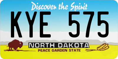 ND license plate KYE575