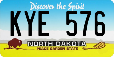 ND license plate KYE576