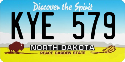 ND license plate KYE579