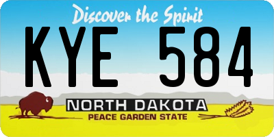 ND license plate KYE584
