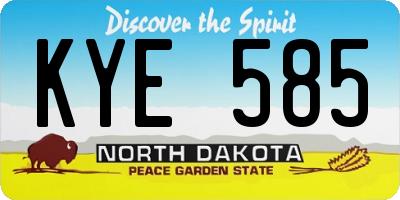 ND license plate KYE585