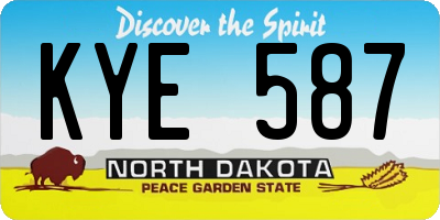 ND license plate KYE587