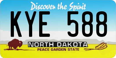 ND license plate KYE588