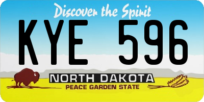 ND license plate KYE596