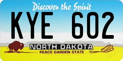 ND license plate KYE602