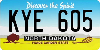 ND license plate KYE605