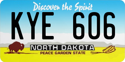 ND license plate KYE606