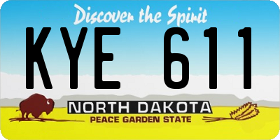 ND license plate KYE611
