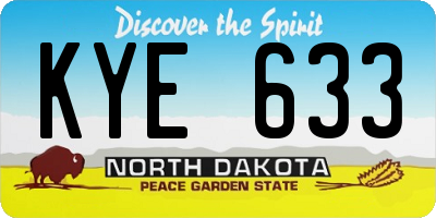 ND license plate KYE633