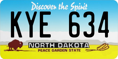 ND license plate KYE634
