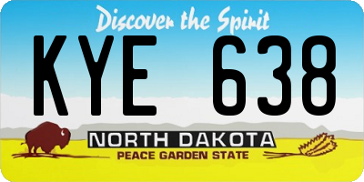 ND license plate KYE638