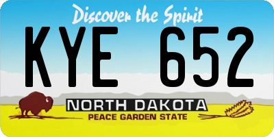 ND license plate KYE652
