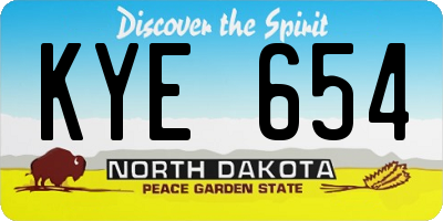 ND license plate KYE654