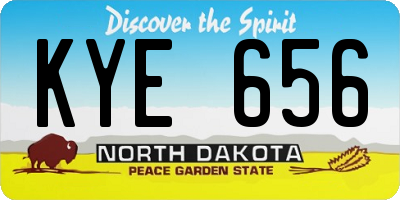 ND license plate KYE656