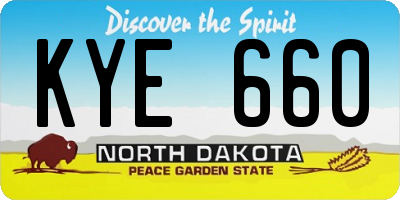 ND license plate KYE660