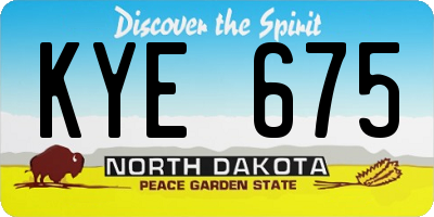ND license plate KYE675