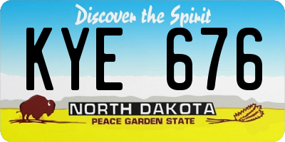 ND license plate KYE676