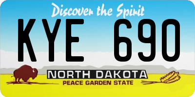 ND license plate KYE690