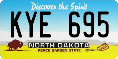 ND license plate KYE695