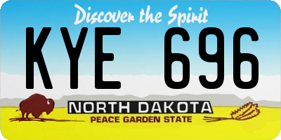ND license plate KYE696