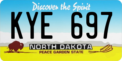 ND license plate KYE697