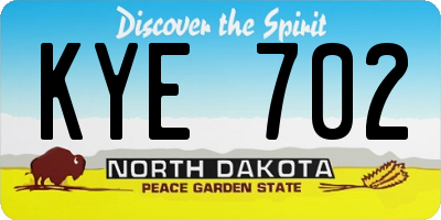 ND license plate KYE702