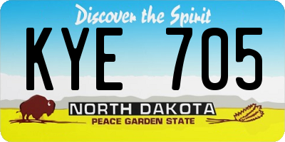 ND license plate KYE705