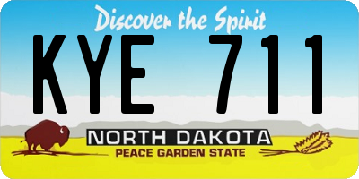 ND license plate KYE711
