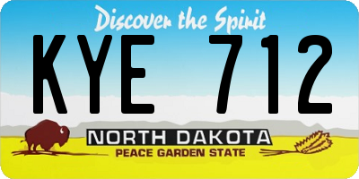ND license plate KYE712