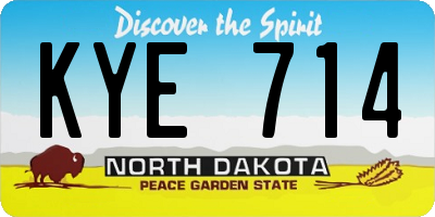 ND license plate KYE714
