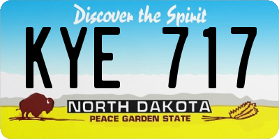 ND license plate KYE717