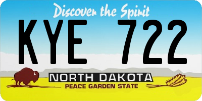 ND license plate KYE722