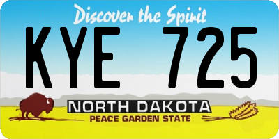 ND license plate KYE725
