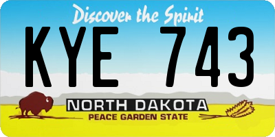 ND license plate KYE743