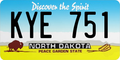 ND license plate KYE751