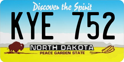 ND license plate KYE752