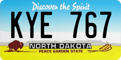 ND license plate KYE767