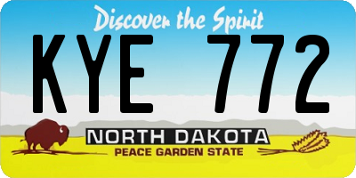 ND license plate KYE772
