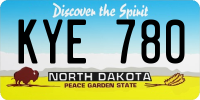 ND license plate KYE780