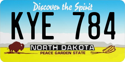 ND license plate KYE784